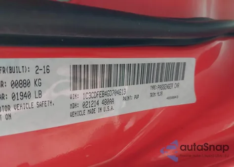 2016 Dodge Dart Gt from USA, damaged, VIN 1C3CDFEB4GD704613